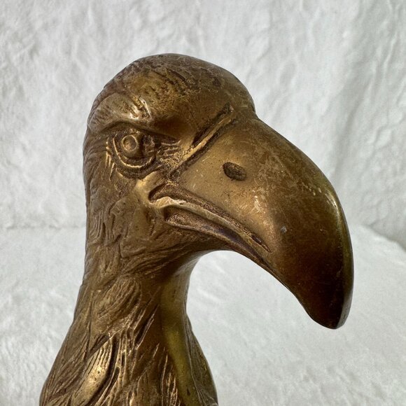 Brass Eagle Bust Paperweight Bookend 6.5" Tall Vintage Home Decor Unique - Picture 5 of 7
